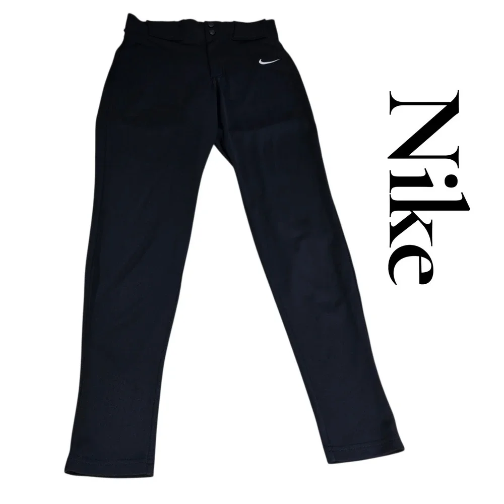 Nike Baseball Pants Mens Small Black Polyester Slim Fit FZ1369-010 Move To Zero